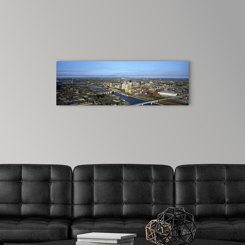 A modern room featuring Aerial view of a city, St. Paul, Minneapolis, Minnesota,