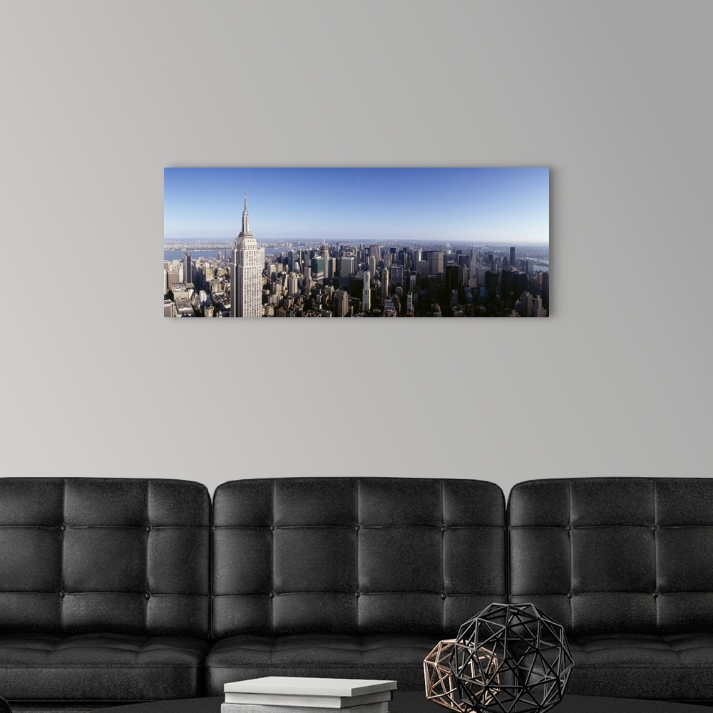 A modern room featuring Aerial view of a cityscape, Empire State Building, Manhattan, New York City, New York State