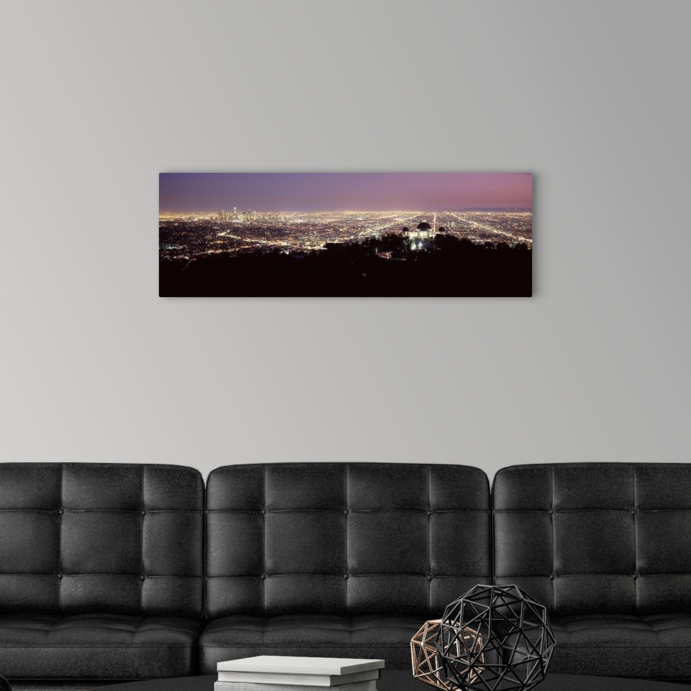 A modern room featuring Aerial view of a cityscape Griffith Park Observatory Los Angeles California