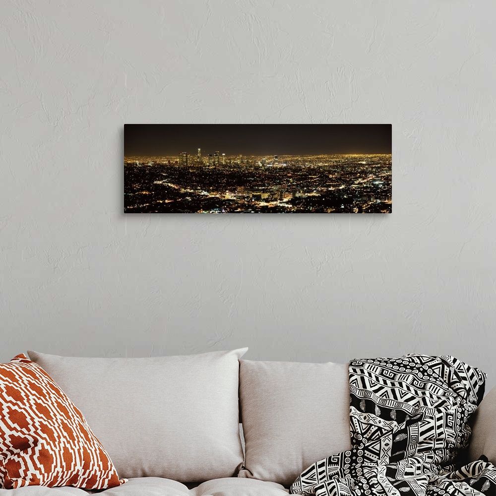 A bohemian room featuring Aerial view of a cityscape Los Angeles California