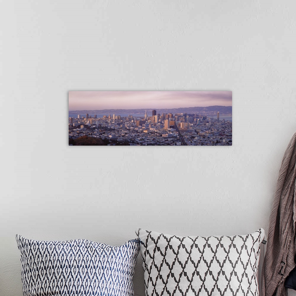 A bohemian room featuring Aerial view of a cityscape, San Francisco, California