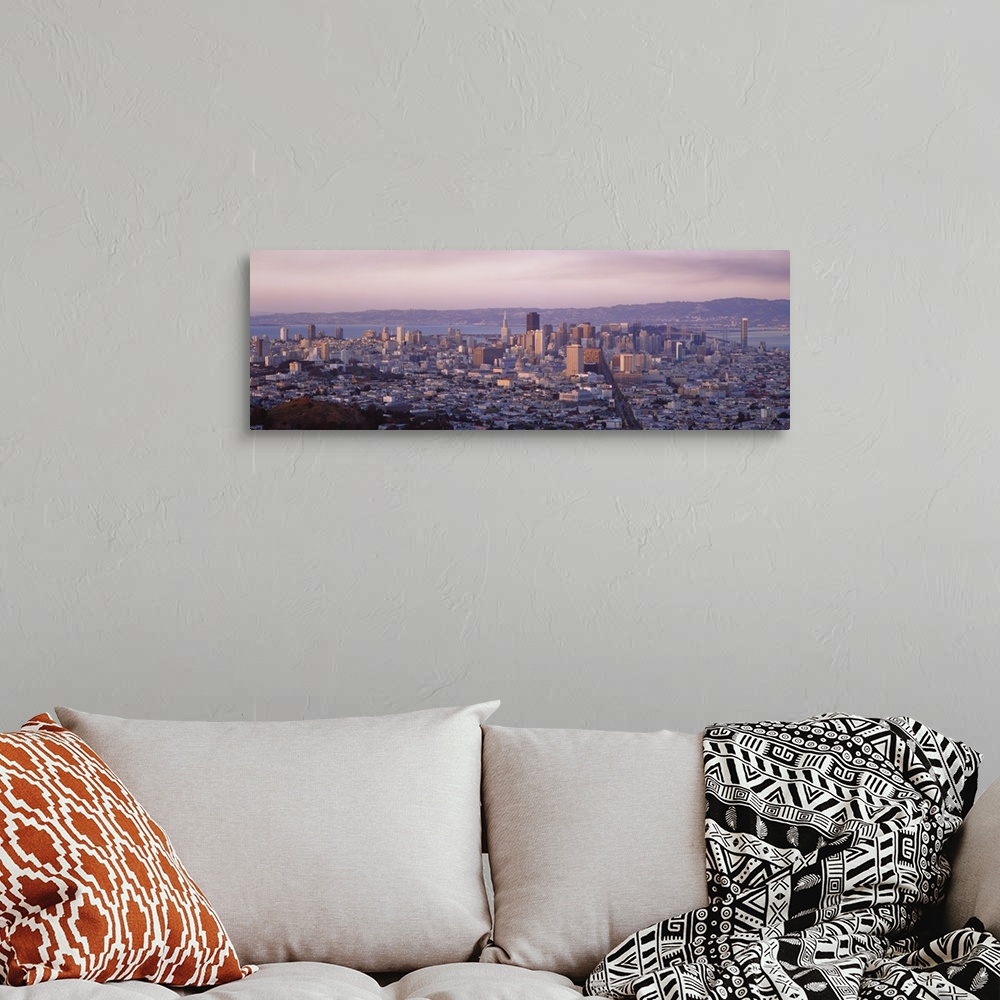 A bohemian room featuring Aerial view of a cityscape, San Francisco, California