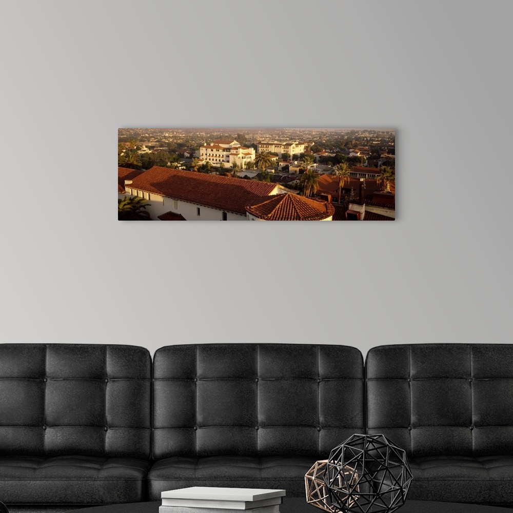 A modern room featuring Aerial view of a cityscape, Santa Barbara, California,