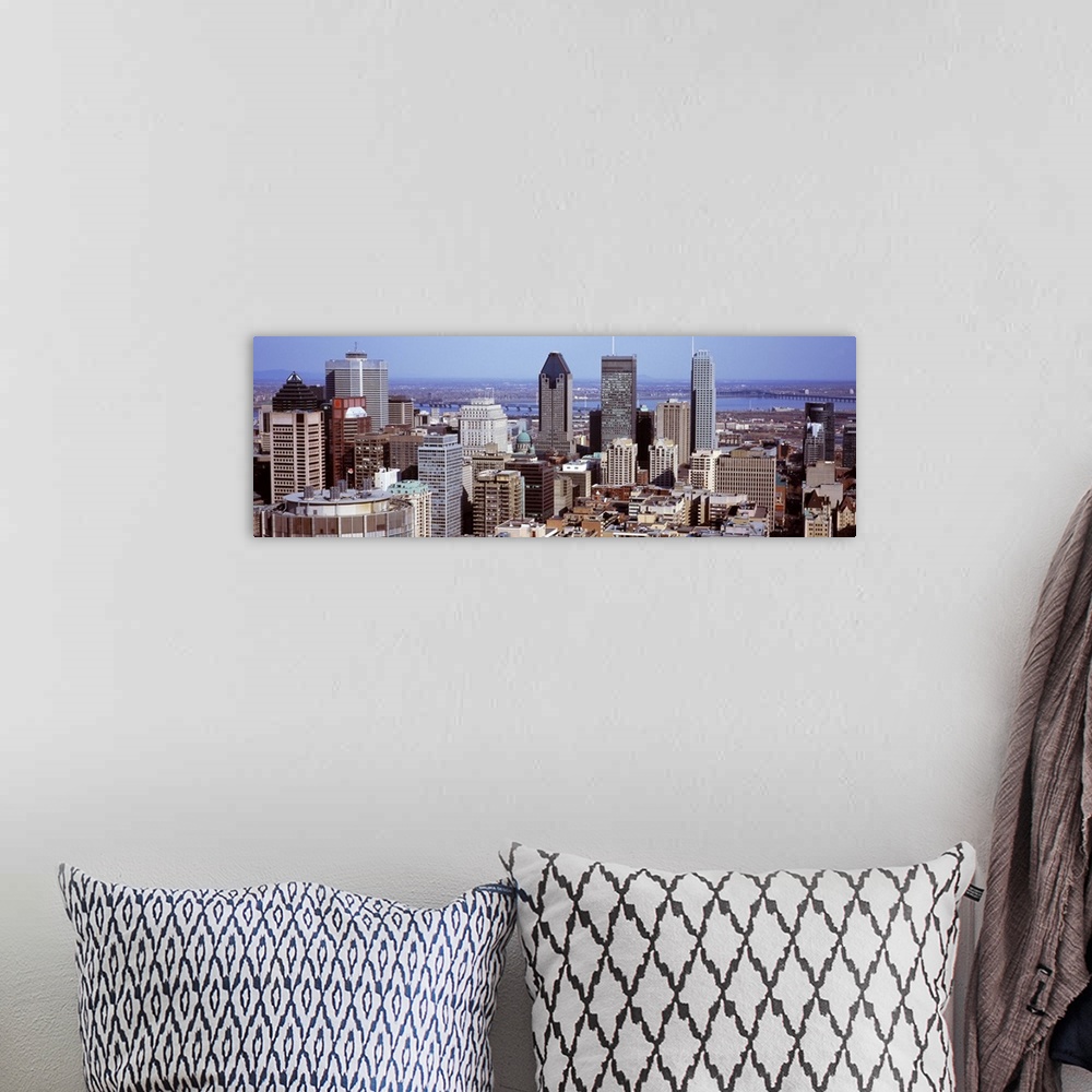 A bohemian room featuring Aerial view of buildings in a city, Montreal, Quebec, Canada