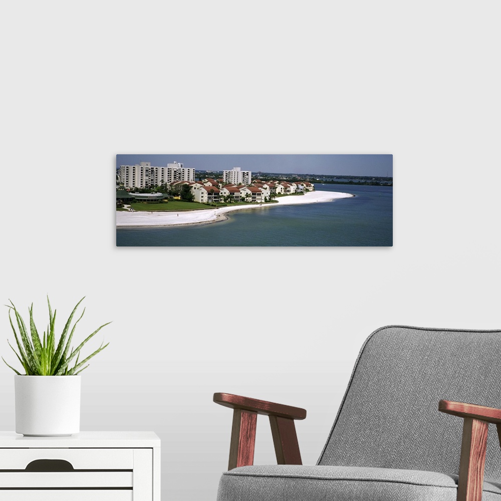A modern room featuring Aerial view of hotels on the beach, Gulf of Mexico, Clearwater Beach, Florida