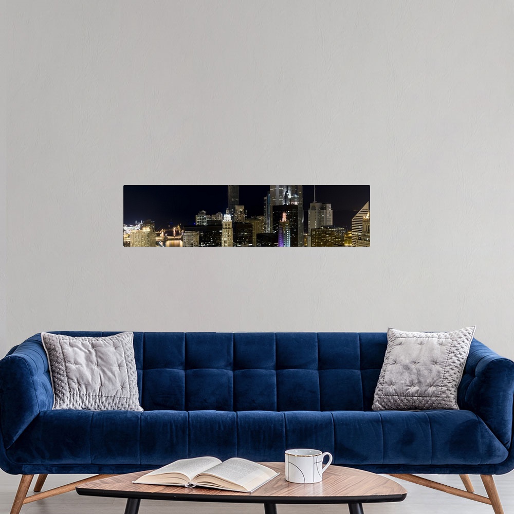 A modern room featuring Aerial view of Lakeshore East and River East section of downtown district, Chicago, Illinois,