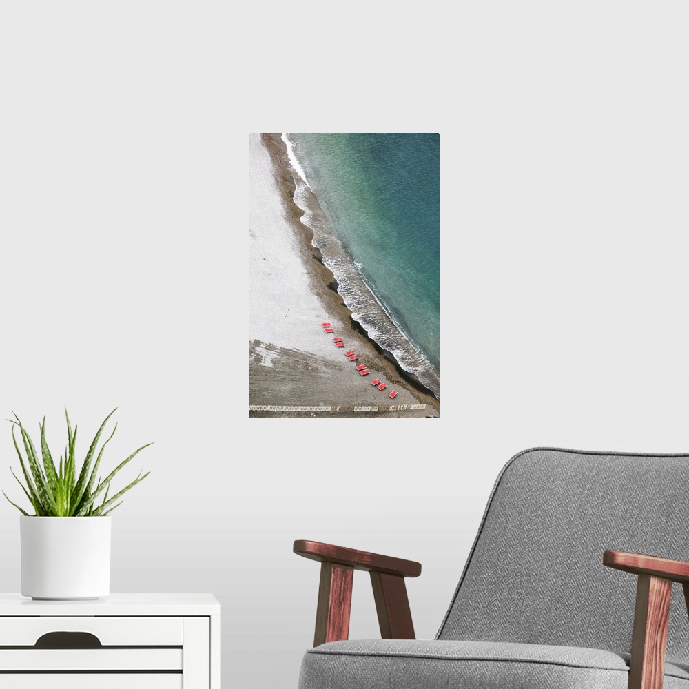 A modern room featuring Aerial view of the beach, Castellammare di Stabia, Naples, Campania, Italy