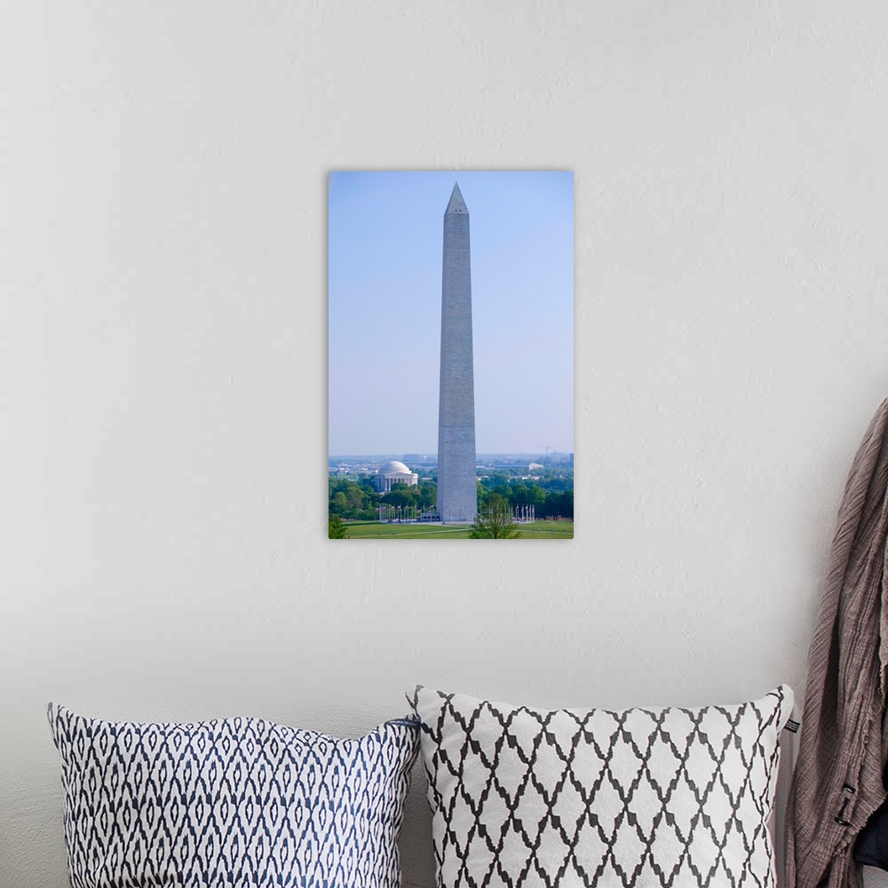 A bohemian room featuring Aerial view of Washington Monument and Jefferson Memorial in spring in Washington D.C.