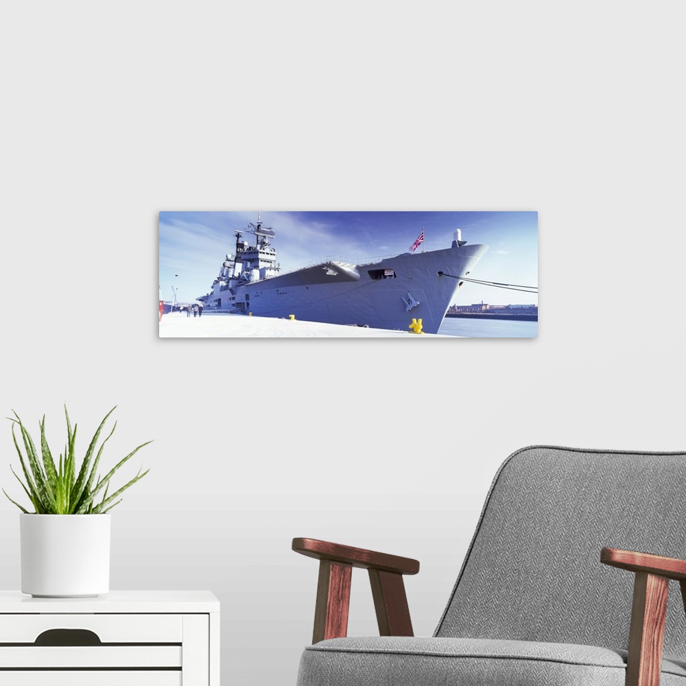 A modern room featuring Aircraft carrier at the port HMS Ark Royal North Shields Tyne And Wear England