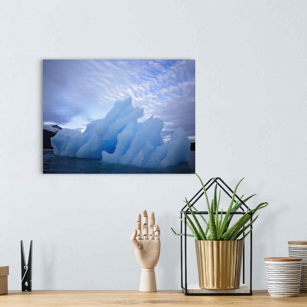 A bohemian room featuring Alaska, Iceberg floating on the water