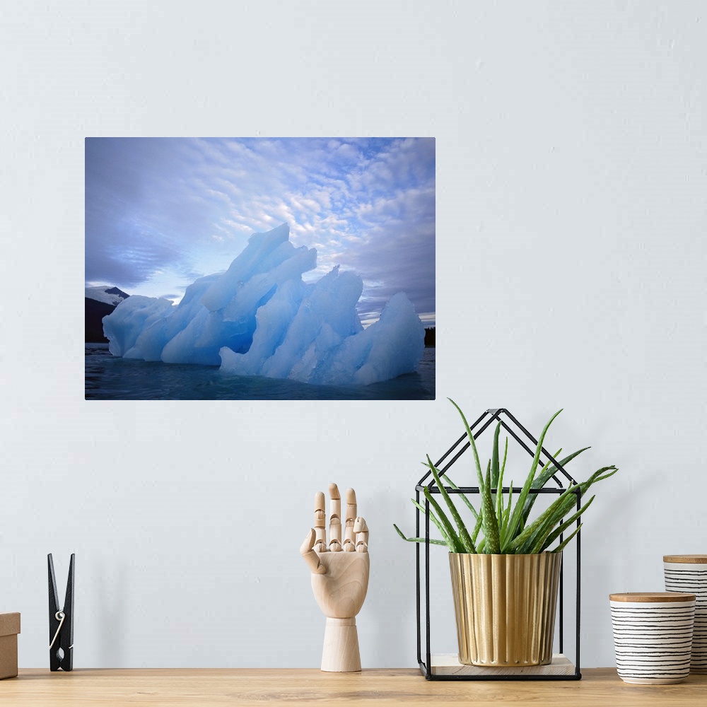 A bohemian room featuring Alaska, Iceberg floating on the water