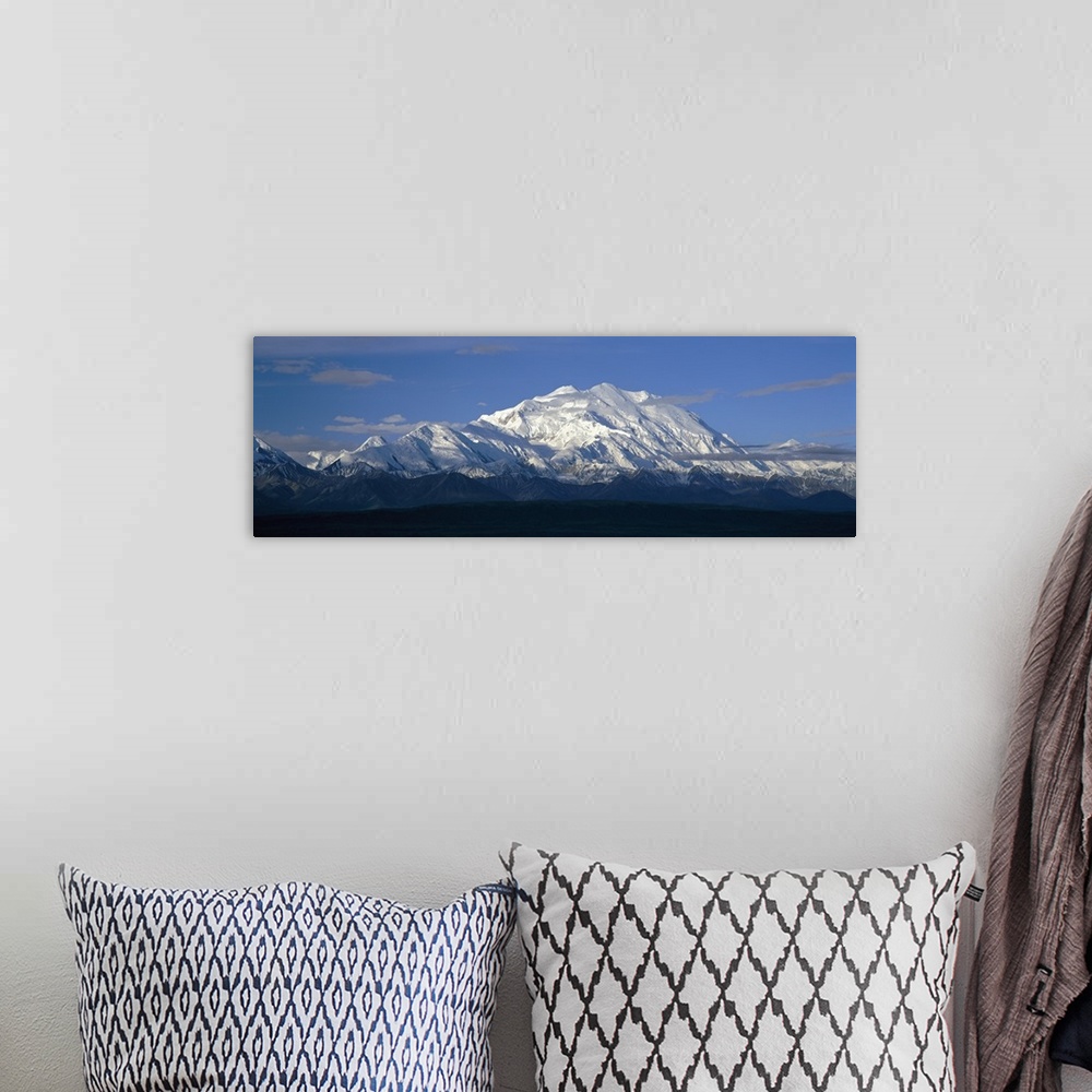A bohemian room featuring Alaska, Mount McKinley, Panoramic view of a snow covered peak
