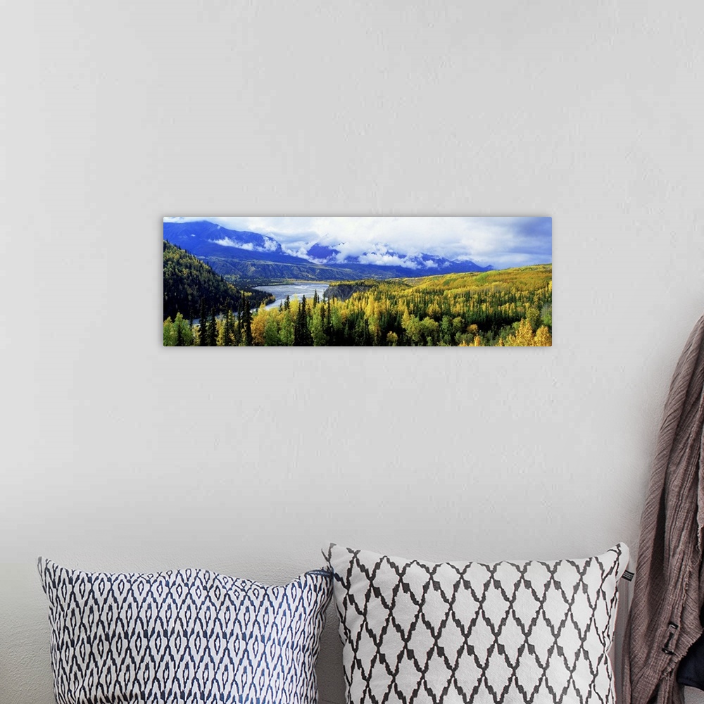 A bohemian room featuring Alaska, Yukon River, Panoramic view of a landscape
