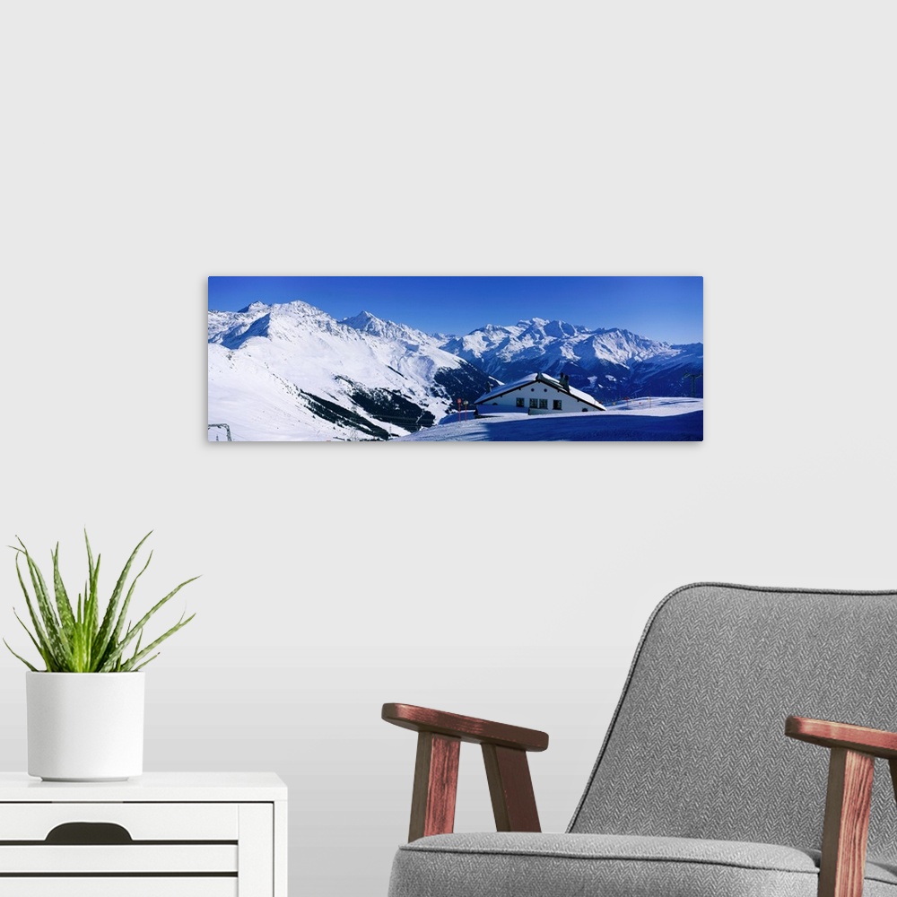A modern room featuring Alpine Scene in Winter, Switzerland