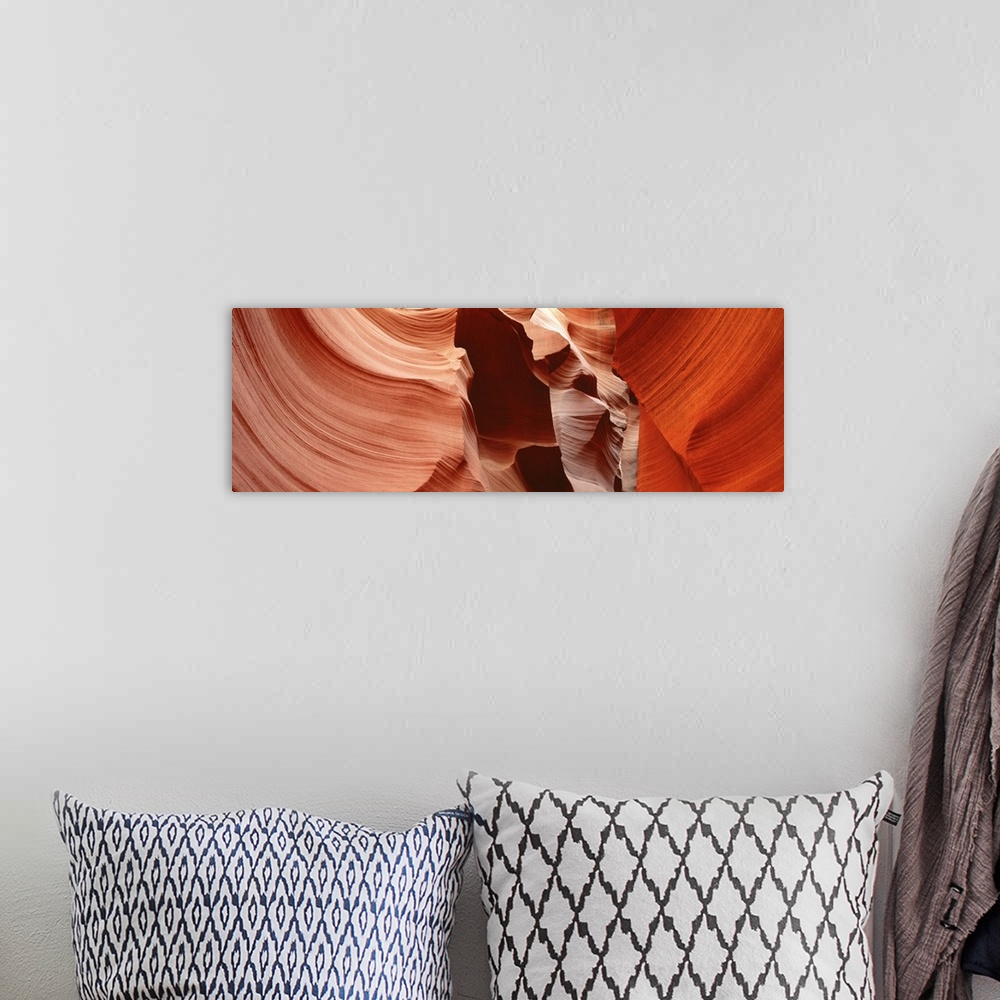 A bohemian room featuring Panoramic photograph taken from within a famous chasm located in the Southwestern United States. ...