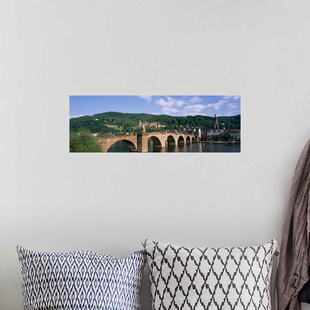 A bohemian room featuring Arch bridge across a river, Neckar River, Heidelberg, Baden-Wurttemberg, Germany