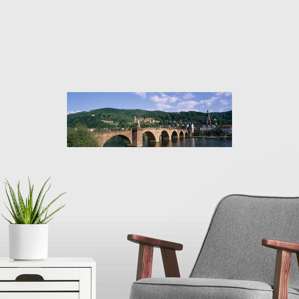 A modern room featuring Arch bridge across a river, Neckar River, Heidelberg, Baden-Wurttemberg, Germany