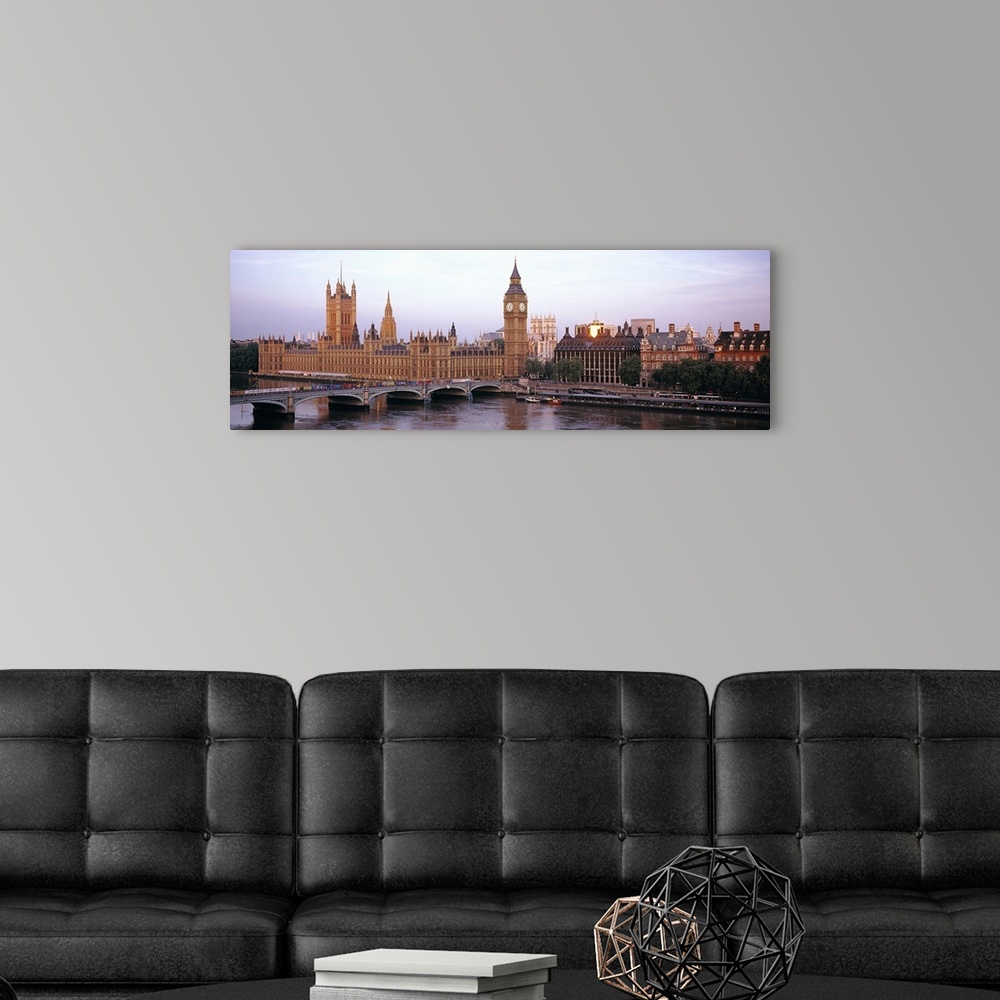 A modern room featuring Sunset, Houses of Parliament, Westminster, London, England