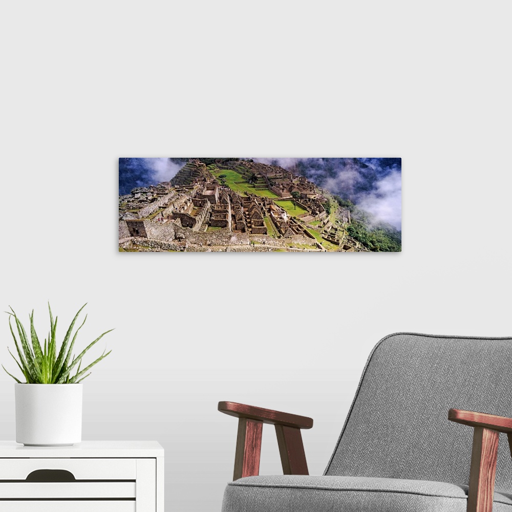 A modern room featuring Archaeological site, Inca Ruins, Machu Picchu, Cusco Region, Peru, South America