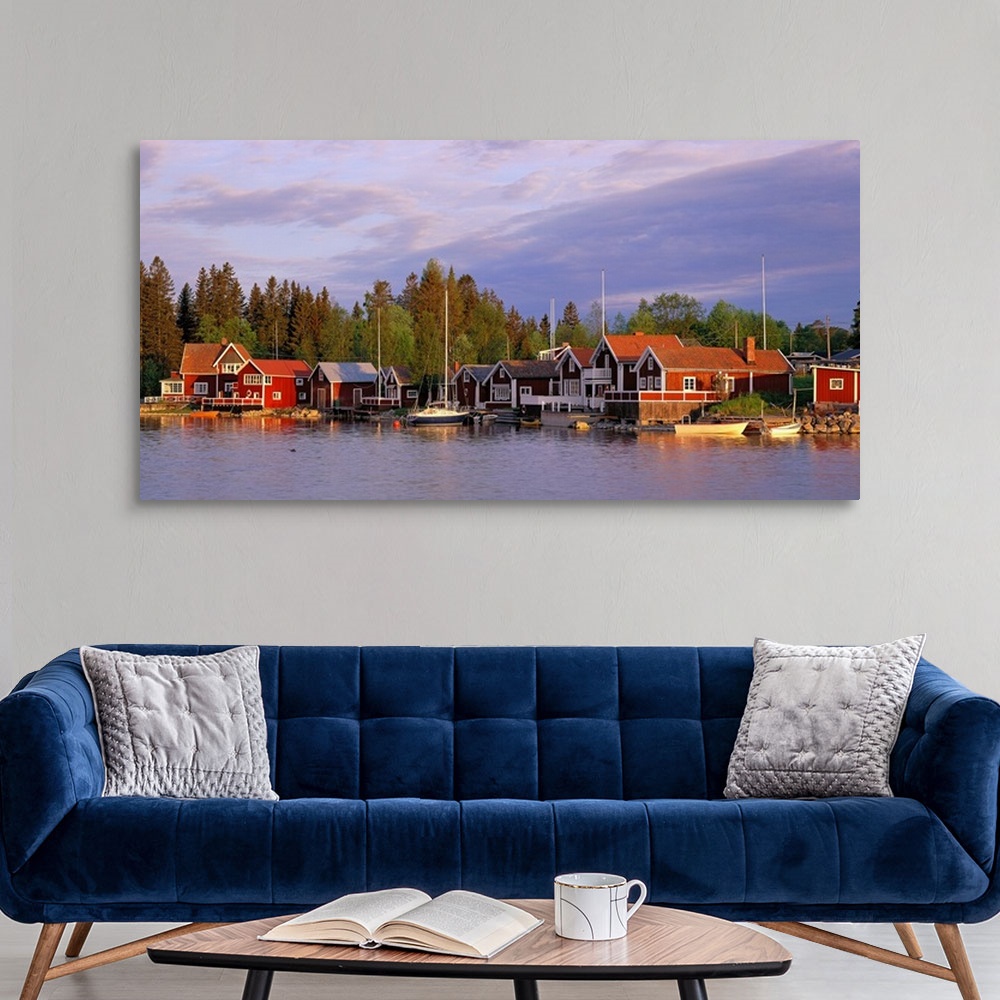 A modern room featuring Archipelago Fishing village on Alnoen Sweden