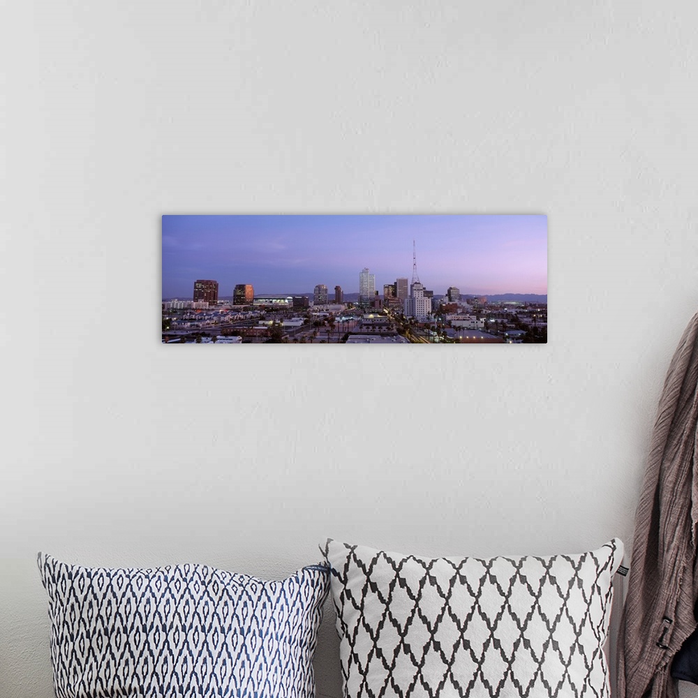 A bohemian room featuring Downtown Phoenix skyline panorama.