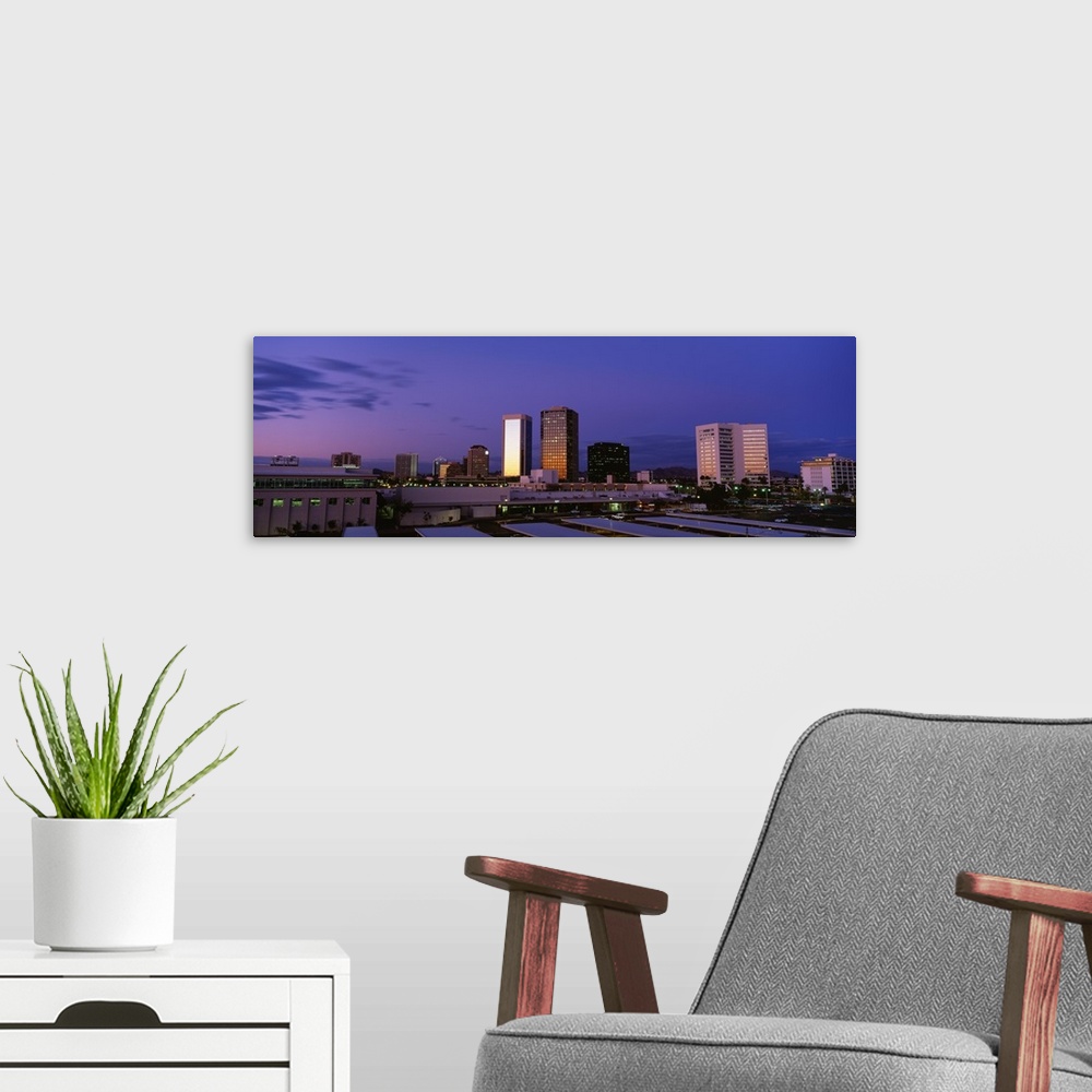 A modern room featuring Arizona, Phoenix, Skyline at dusk