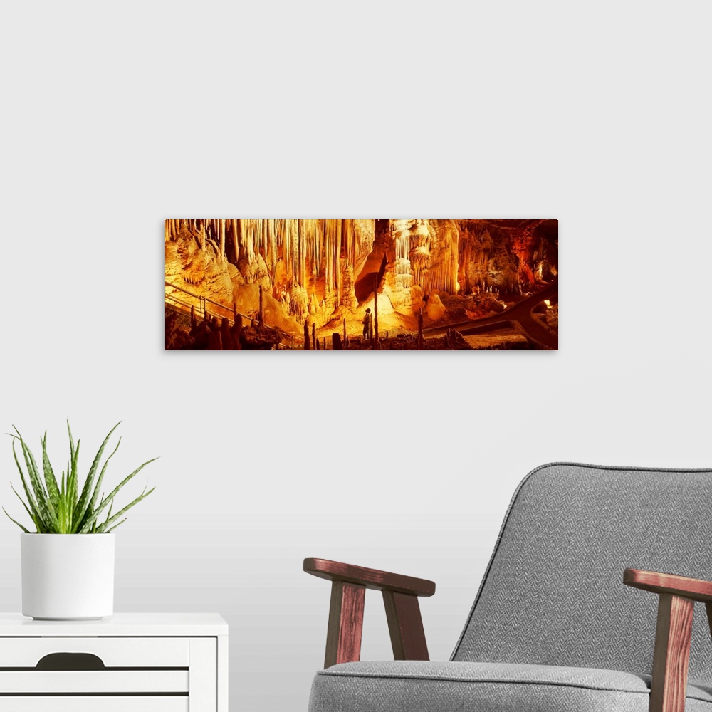 A modern room featuring Arkansas, Ozarks, Blanchard Springs Cavern, High angle view of a cave