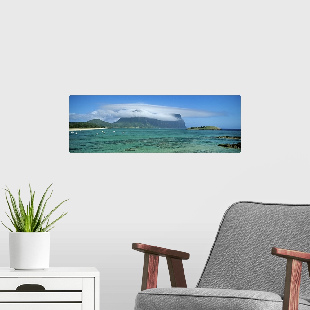 A modern room featuring Australia, New South Wales, Lord Howe Island, Boat floating in the sea