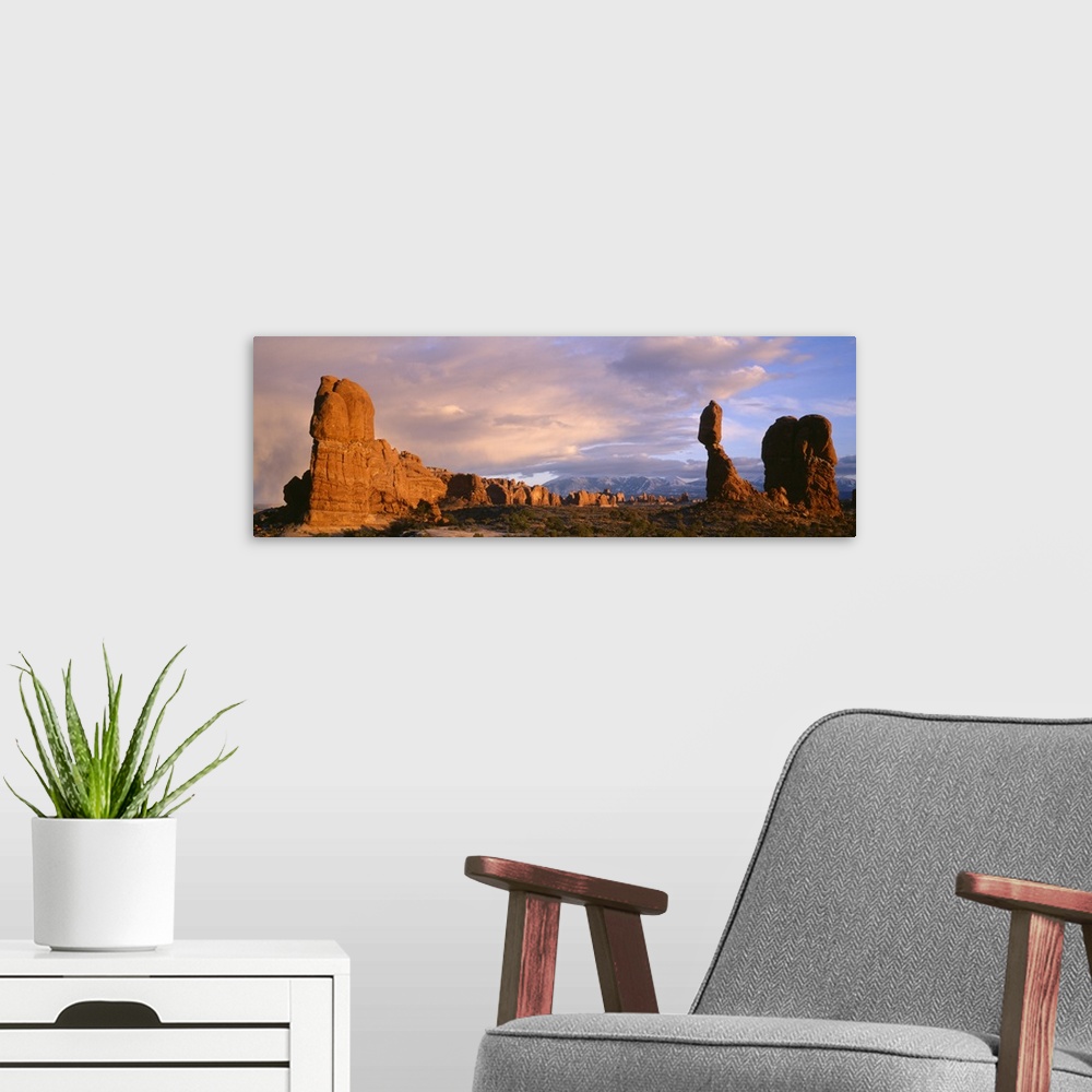 A modern room featuring Balanced Rock Arches National Park UT