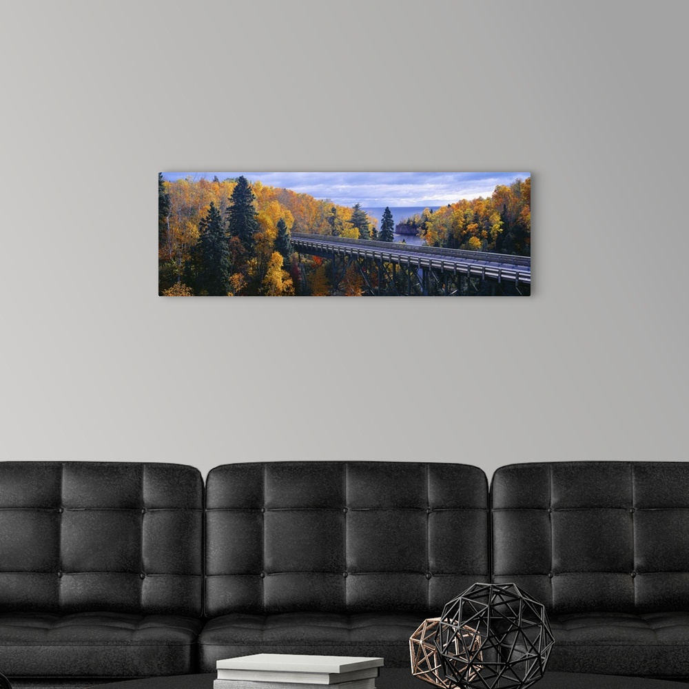 A modern room featuring Baptism River into Lake Superior, Tettegouche State Park, Minnesota