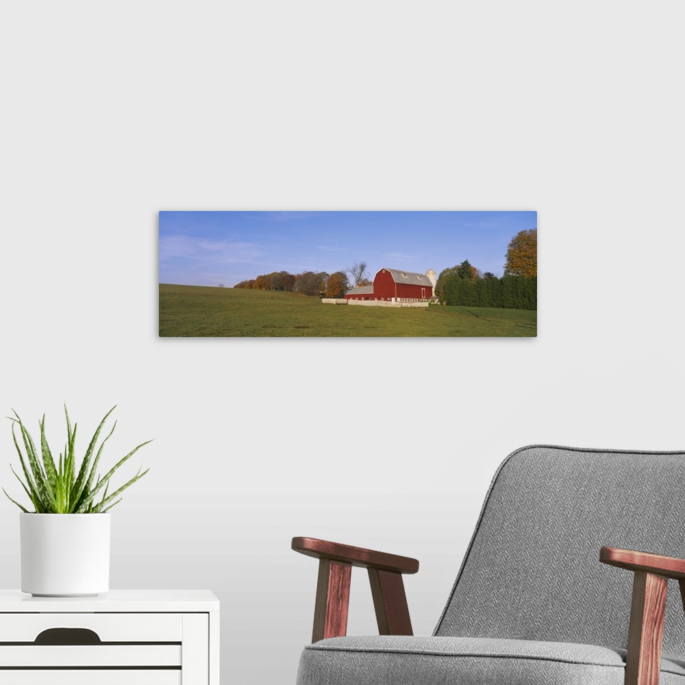 A modern room featuring Barn in a field, Kent County, Michigan