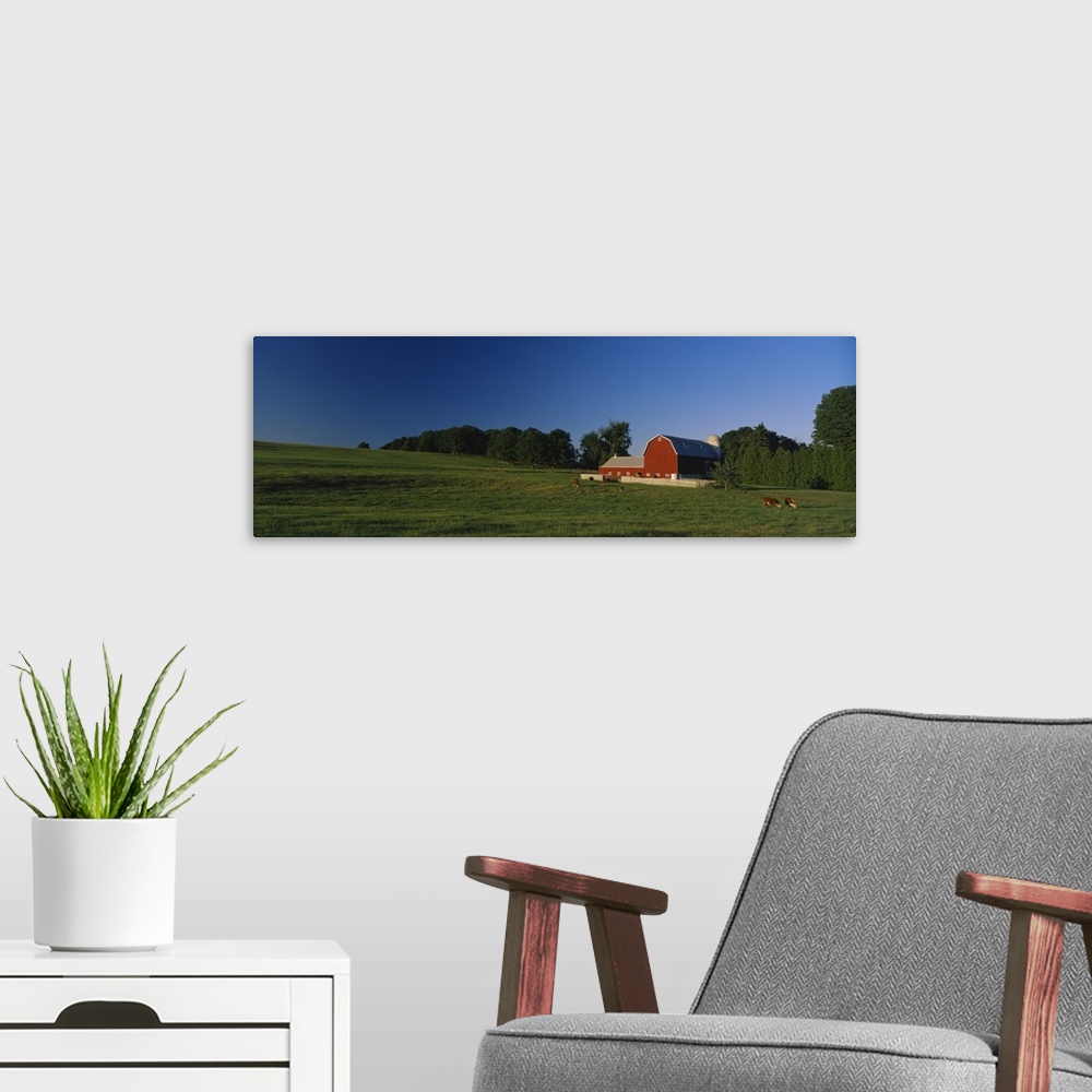 A modern room featuring Barn in a field, Kent County, Michigan
