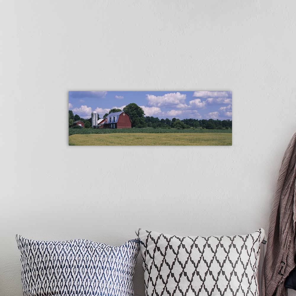 A bohemian room featuring Barn on a landscape, Finger Lakes, Tompkins County, New York State
