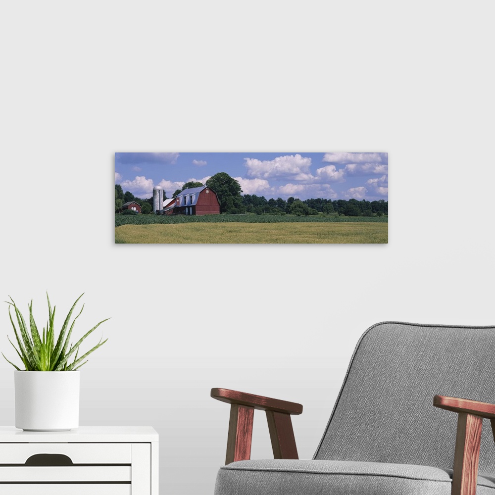 A modern room featuring Barn on a landscape, Finger Lakes, Tompkins County, New York State