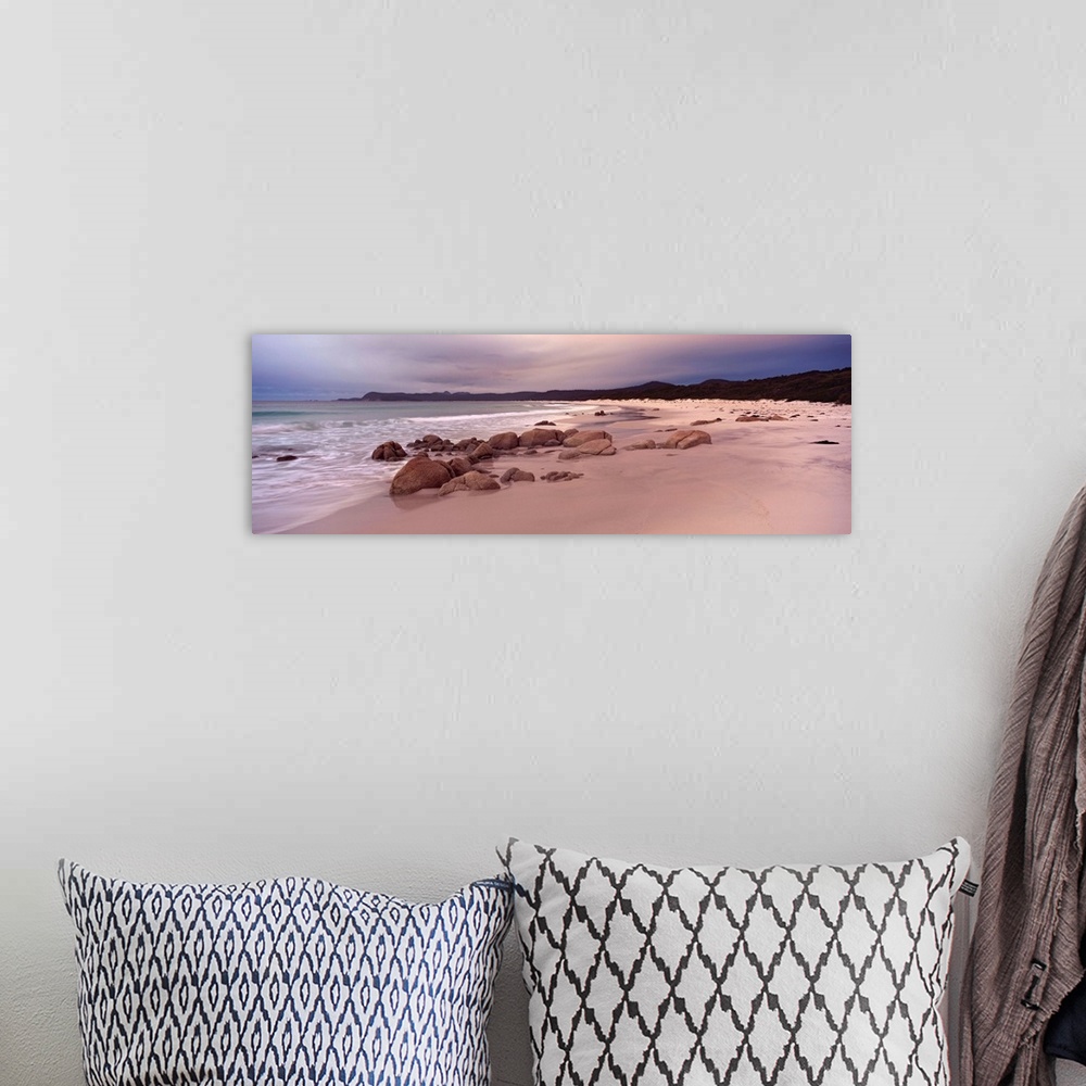 A bohemian room featuring Beach at dawn, Friendly Beaches, Freycinet National Park, Tasmania, Australia