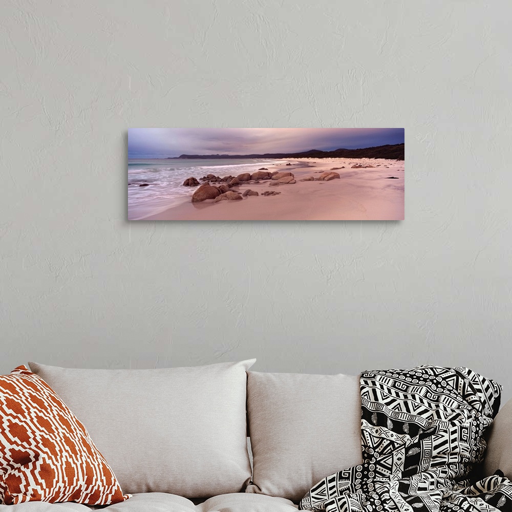 A bohemian room featuring Beach at dawn, Friendly Beaches, Freycinet National Park, Tasmania, Australia