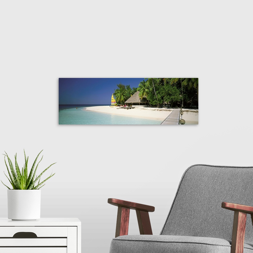 A modern room featuring Beach Hut Maldives