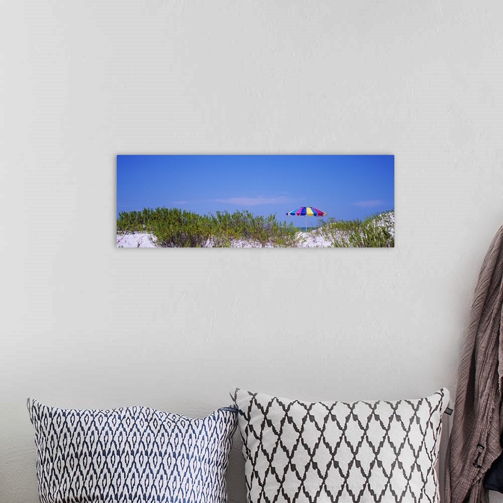 A bohemian room featuring Beach umbrella on the beach, Fort De Soto Park, Tierra Verde, Gulf of Mexico, Florida