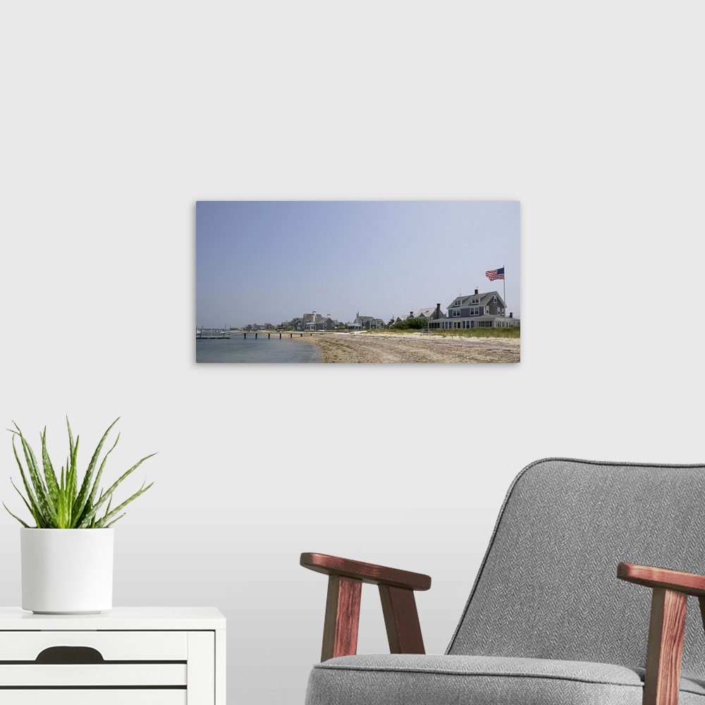 A modern room featuring Beach with buildings in the background, Jetties Beach, Nantucket, Massachusetts