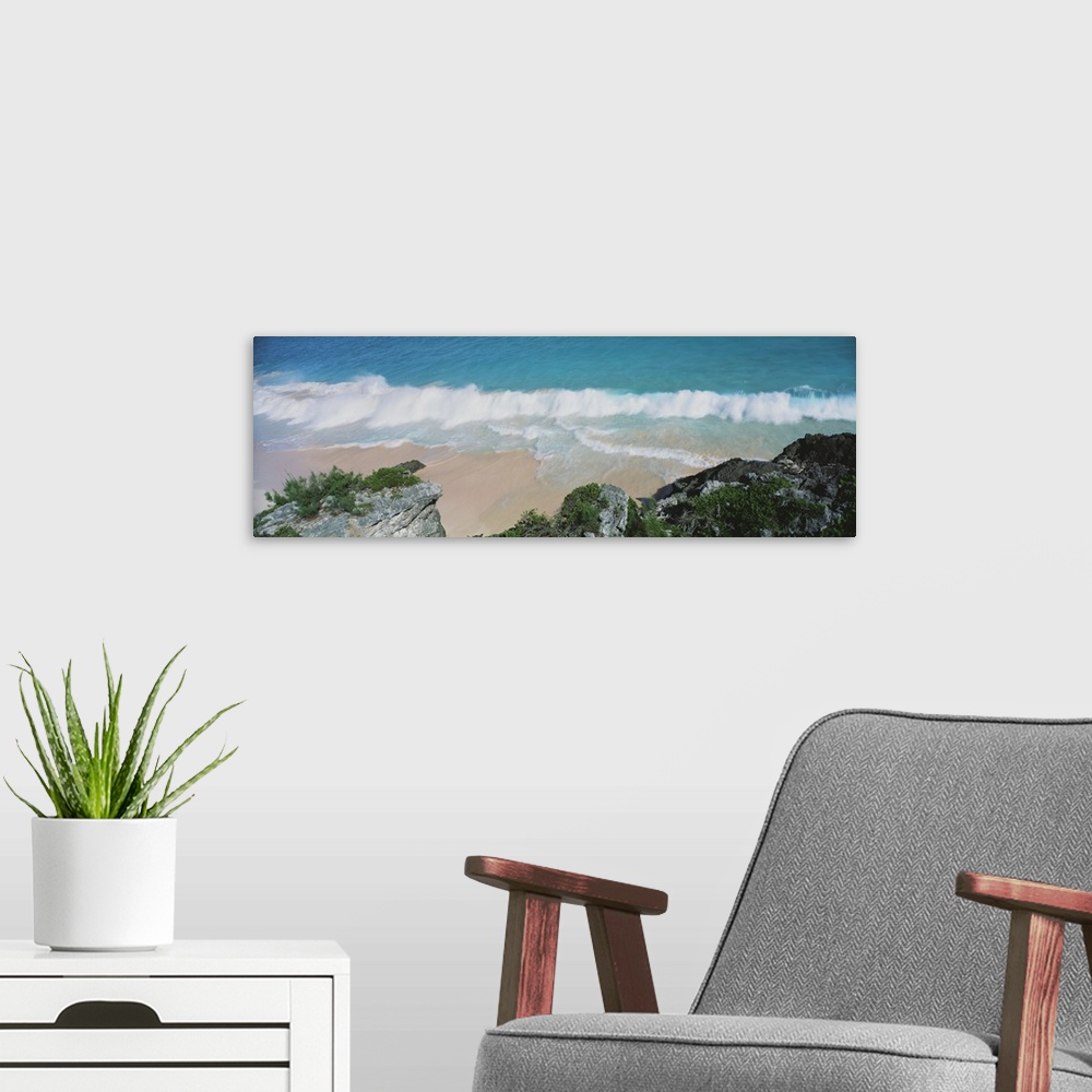 A modern room featuring beaches / tropics