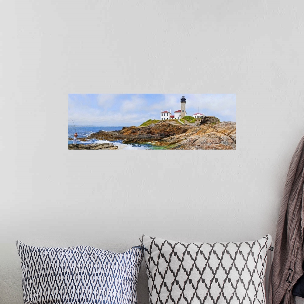 A bohemian room featuring Beavertail Lighthouse, Narragansett Bay, Jamestown Island, Rhode Island