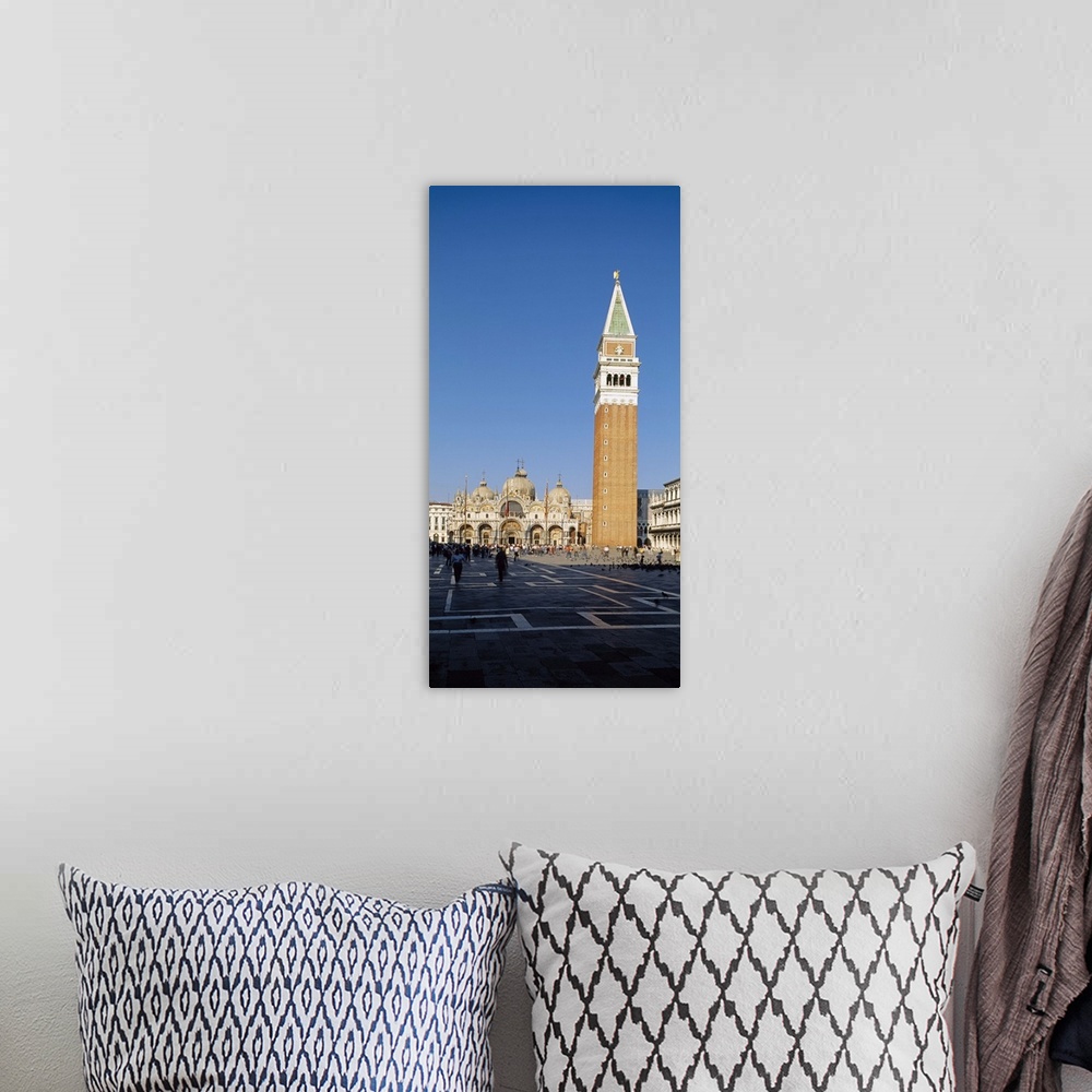 A bohemian room featuring Bell tower with a cathedral in the background, St. Marks Cathedral, Venice, Italy