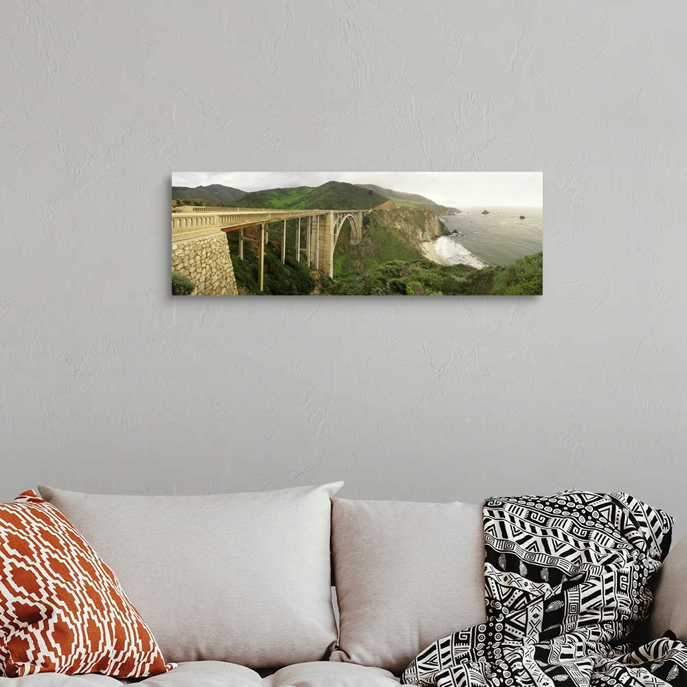 A bohemian room featuring Bixby Bridge on the Big Sur coast of California, USA.