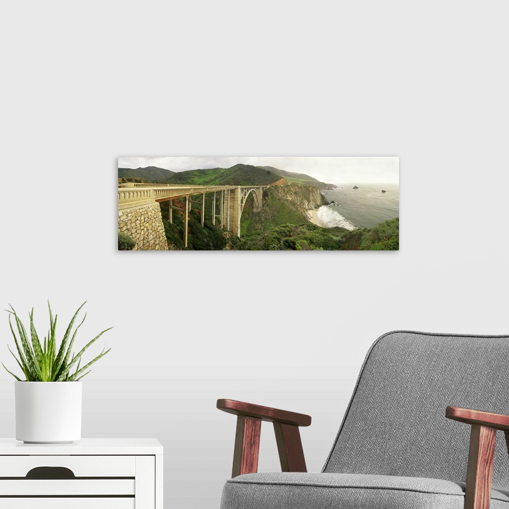 A modern room featuring Bixby Bridge on the Big Sur coast of California, USA.
