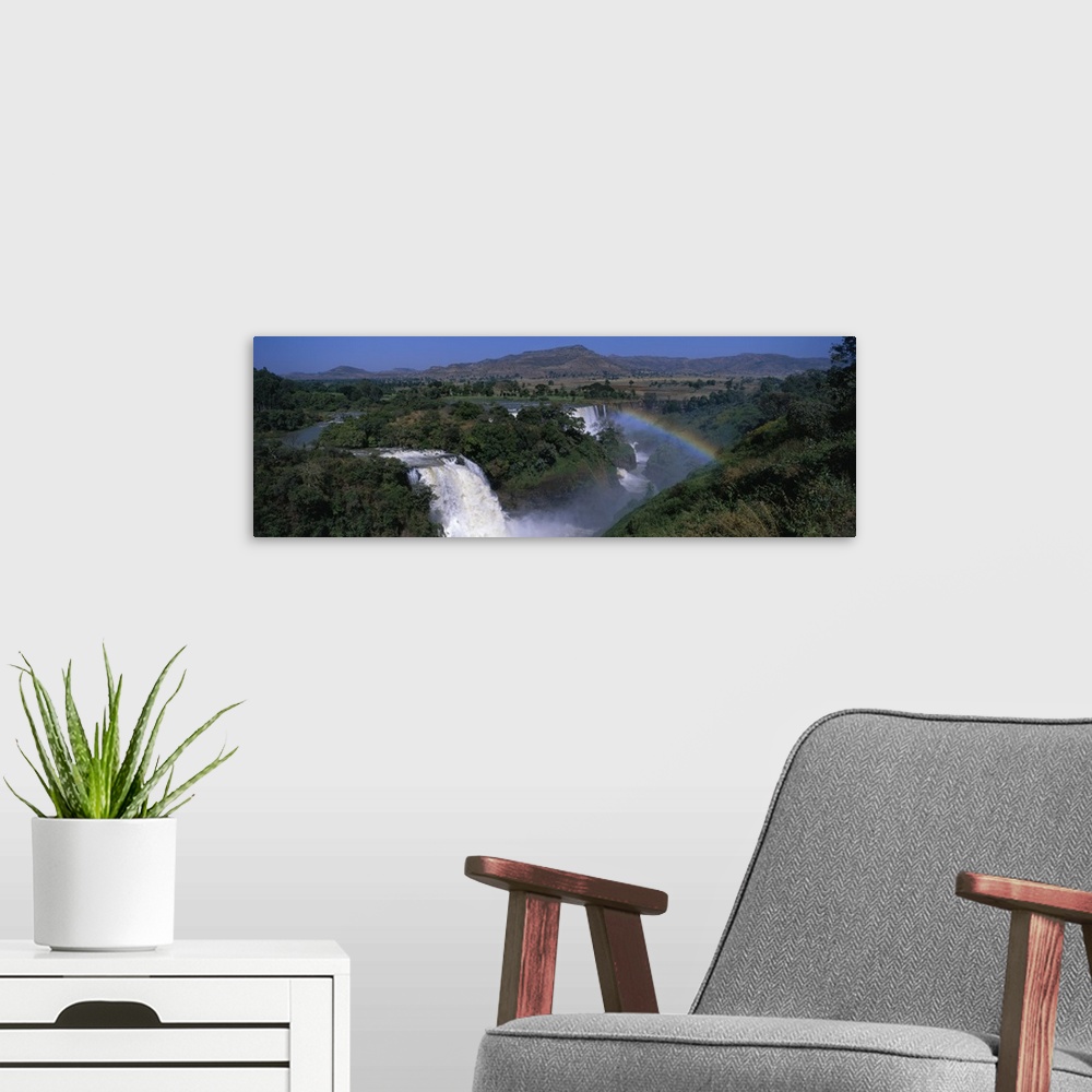 A modern room featuring Blue Nile Falls Near Lake Tana Ethiopia Africa