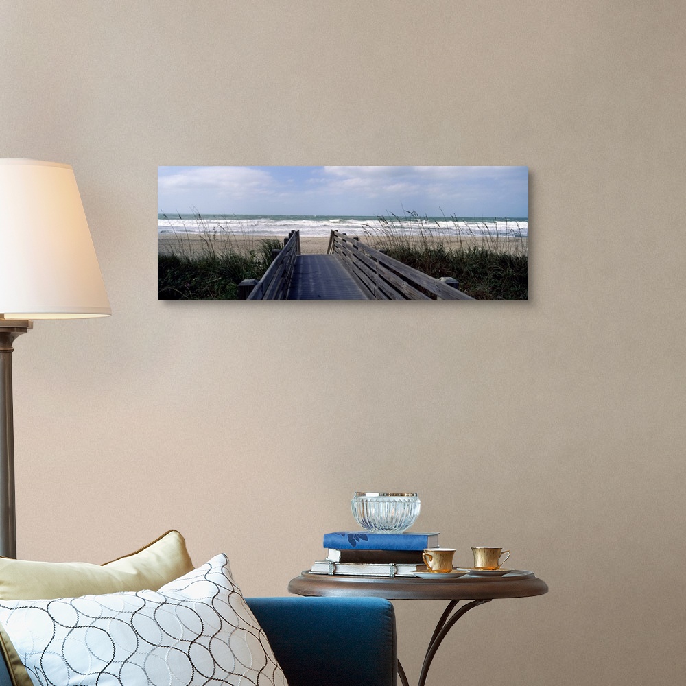 A traditional room featuring A wide panoramic photograph on canvas perfect for hanging in a living or dining room of a view do...