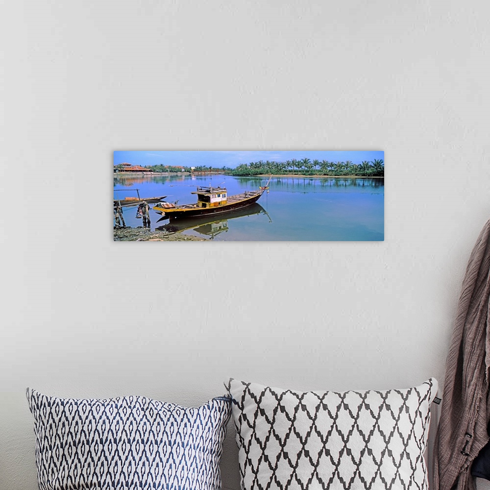 A bohemian room featuring Boat in the Thu Bon River, Hoi An, Quang Nam Province, Vietnam