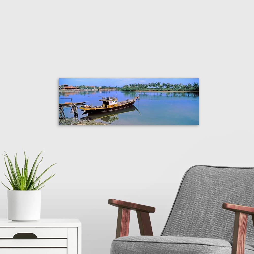 A modern room featuring Boat in the Thu Bon River, Hoi An, Quang Nam Province, Vietnam