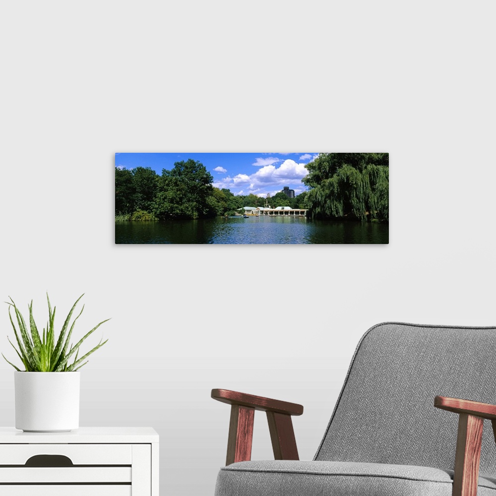 A modern room featuring Boat on a lake, Central Park, Manhattan, New York City, New York State