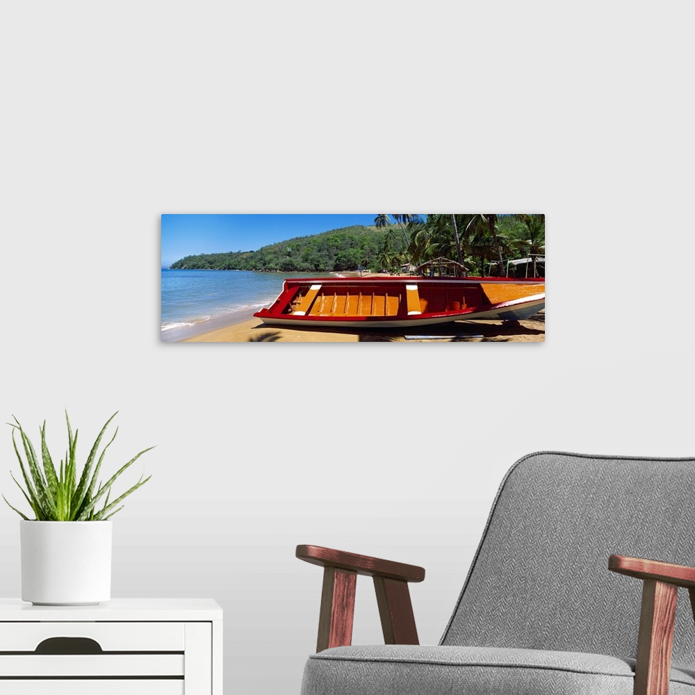 A modern room featuring Boat on the beach Colorada Beach Mochima National Park Anzoategui State Sucre State Venezuela